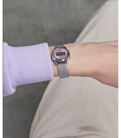 Reloj Mujer Vintage Digital Redondo Rosa Milanesa CASIO - LA700WEM-4AEF