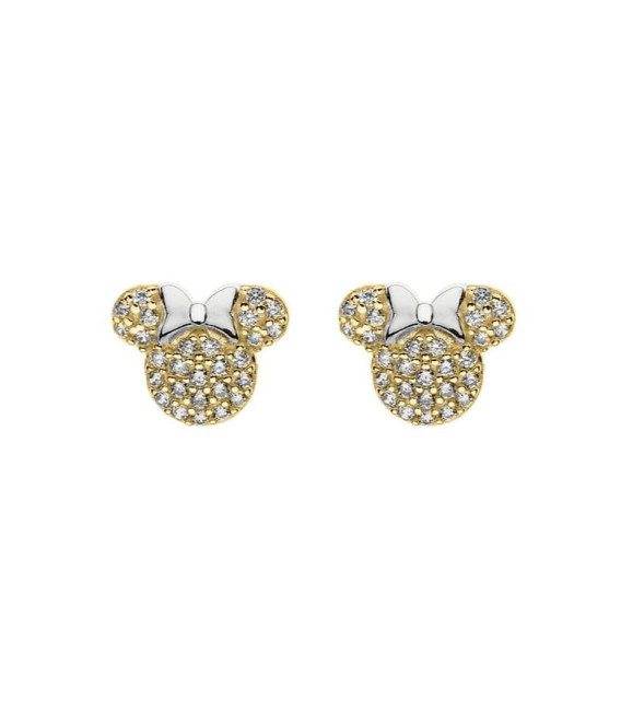 Pendientes infantiles Minnie Mouse Plata Chapada Oro DISNEY - AG0121P