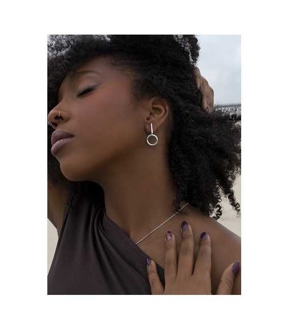 Pendientes Originales Circulo con Circonitas - 19764-A