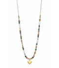 Collar Acero Chapado Corazón Perlas y Multicolor LOTUS STYLE - LS2553-1/2