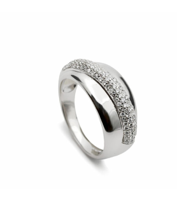 Anillo con Circonitas de Plata Diseño Clásico y Sofisticado LINEARGENT - 20169-R