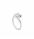 Anillo Fino de Plata Diseño Semiabierto con Circonita Central LINEARGENT - 20163-R
