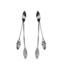 Pendientes largos textura hoja Alpina en Plata - A5460-HT