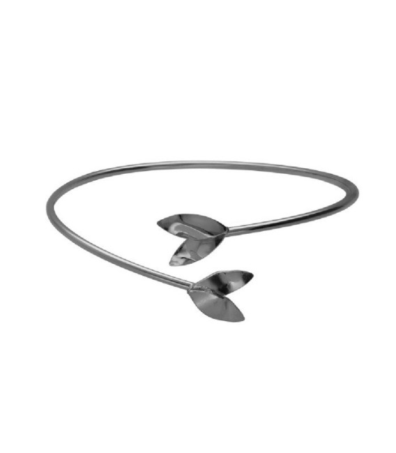 Brazalete textura hoja Alpina en Plata - A5462-HP