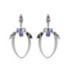 Pendientes largos hoja Alpina con cristales azules y perlas en Plata baño Rodio - A5471-12HT