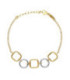 Pulsera bicolor círculo y cuadrado Nivola en Plata baño Oro y Rodio - A5511-BP