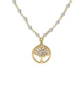 Collar corto árbol de la vida Sera con perla en Plata baño Oro - A5572-00DG