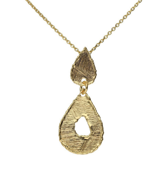 Collar corto textura lágrima Alaska en Plata - A5586-DG