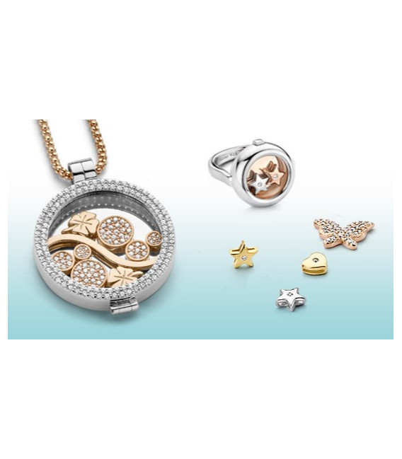 Dancer círculo pequeño de plata rosé con 9 circonitas My iMenso - 28-0079