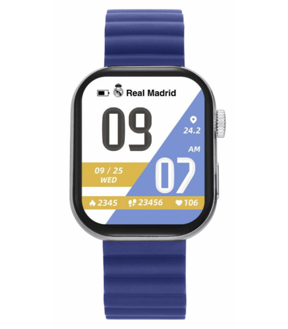 Reloj Smart Plateado Correa Azul REAL MADRID - RM2007-80