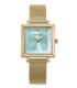 Reloj Mujer Dorado Cuadrado Esfera Verde Claro Milanesa Dorada MARK MADDOX - MM1027-67