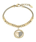 Pulsera Cola de Topo Acero Chapado en Oro Corazón LOTUS STYLE - LS2466-2/2