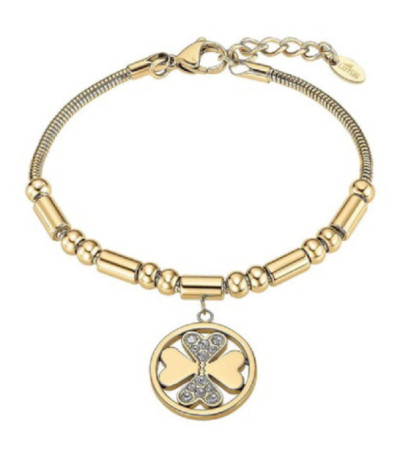Pulsera Cola de Topo Acero Chapado en Oro Tréboles LOTUS STYLE - LS2467-2/2
