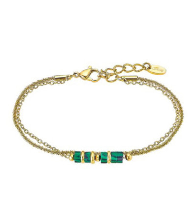 Pulsera Old Money Acero Dorado con piedras verdes Essentials LOTUS STYLE - LS2561-2/3