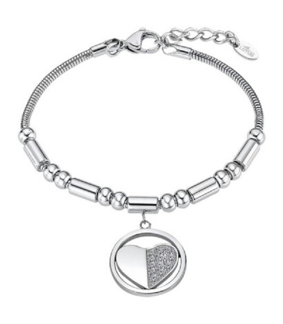 Pulsera Cola de Topo Acero Corazón LOTUS STYLE - LS2466-2/1
