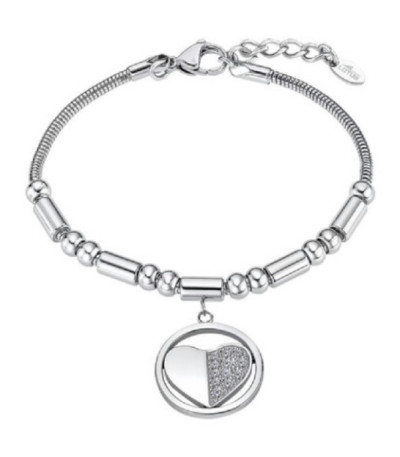 Pulsera Cola de Topo Acero Corazón LOTUS STYLE - LS2466-2/1