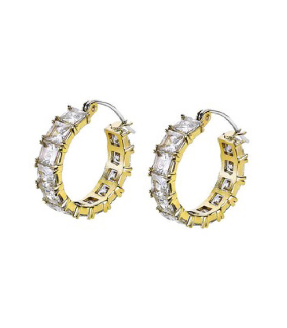 Pendientes Acero Dorado con circonitas Old Money LOTUS STYLE - LS2571-4/2