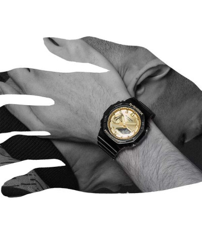 Reloj Casio G-SHOCK Esfera Metal Dorado Octogonal - GA-2100GB-1AER