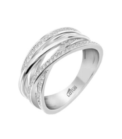 Solitario Piedras Blancas Enlazadas n18 LOTUS SILVER - LP3682-3/118