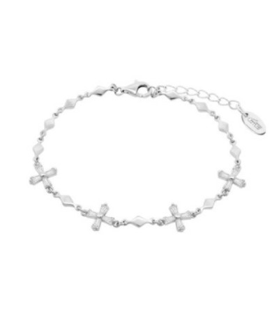 Pulsera Eslabones con 4 Cruces de Circonitas LOTUS SILVER - LP3814-2/1
