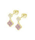 Pendientes Chapada Oro de Trébol 4 Hojas con Circonitas LOTUS SILVER - LP3932-4/2