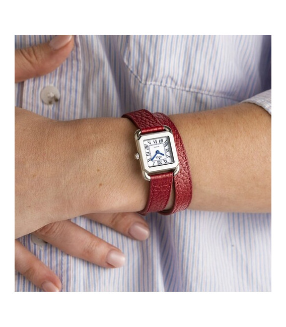 Reloj Mujer Cuadrado OLD MONEY Esfera Blanca Correa RojaLOTUS - 19062/1