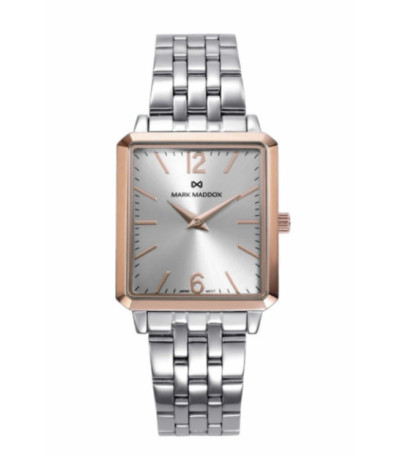 Reloj Mujer Bicolor Rectangular Esfera Gris Alfama MARK MADDOX - MM0142-05