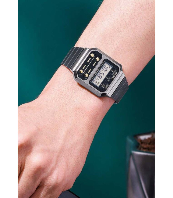 Reloj Unisex Black Botones Dorados Tribute Alien CASIO - A100WEGG-1A2EF