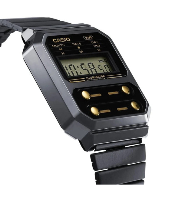Reloj Unisex Black Botones Dorados Tribute Alien CASIO - A100WEGG-1A2EF