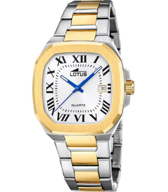 Reloj Hombre Square Series Cuadrado Bicolor Esfera Blanca LOTUS - 19048/1