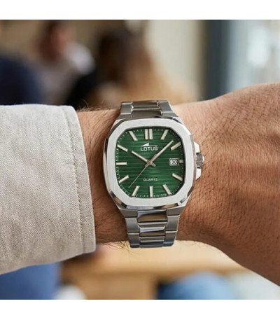 Reloj Hombre Square Series Cuadrado Verde Acero LOTUS - 19047/3