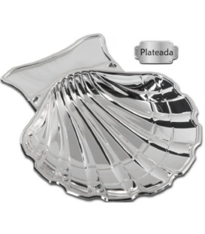 Concha Bautismo Plateada para Grabar - 09317