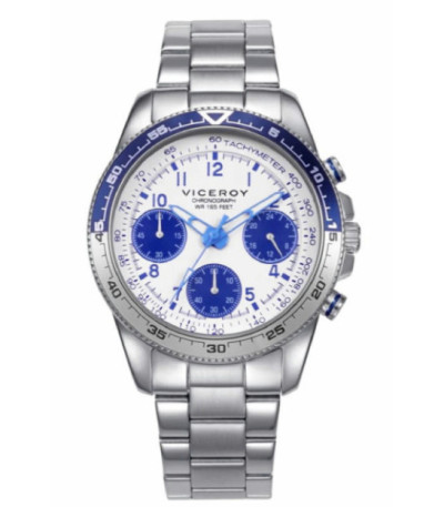 Reloj Junior Crono Brazalete Esfera Blanca y Azul NEXT VICEROY - 401465-04