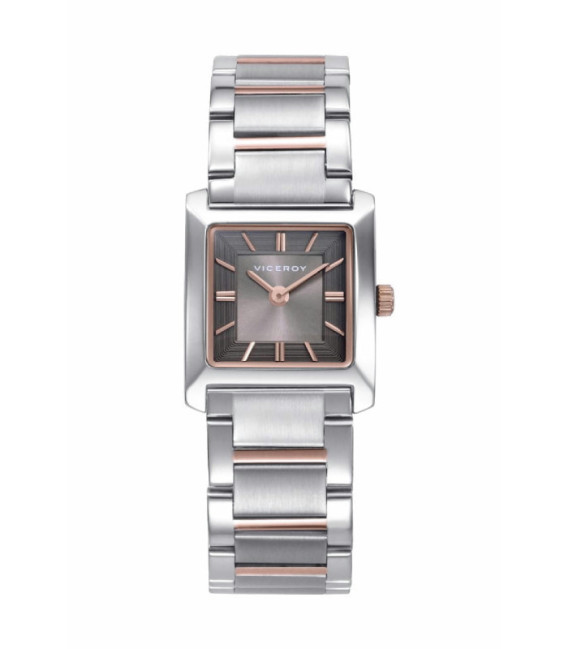 Reloj Mujer Brazalete Cuadrado Bicolor Esfera Gris VICEROY - 41162-17