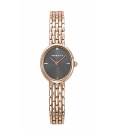 Reloj Mujer Oval Chapado Oro Rosa Esfera Gris VICEROY - 41166-17