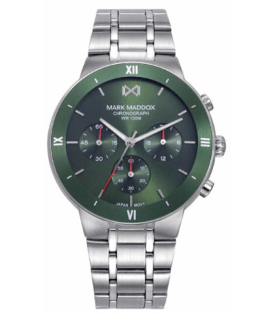 Reloj Hombre Crono Acero Esfera Verde Mission MARK MADDOX - HM1036-67