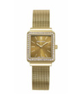 Reloj Mujer Dorado Rectangular Esfera Marrón Malla Dorada Alfama MARK MADDOX - MM0144-27