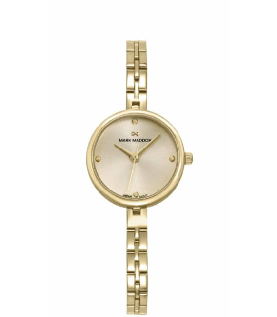 Reloj Mujer Pequeño Acero Pavonado Oro Brazalete Fino MARK MADDOX - MM1040-27