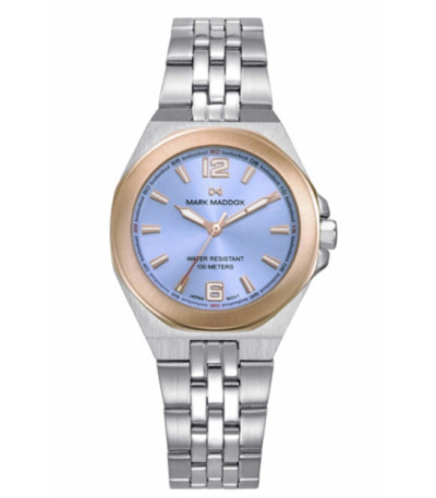 Reloj Mujer Acero Esfera Azul Claro Bisel Rosé Marais MARK MADDOX - MM1038-35