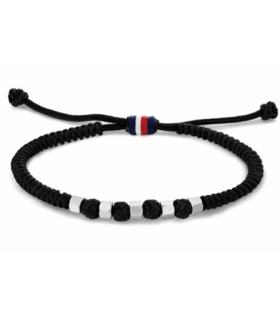 Pulsera Nylon Negro Ajustable con Cuentas Beads TOMMY HILFIGER - 2790681