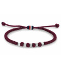 Pulsera Nylon Rojo Granate Ajustable con Cuentas Beads TOMMY HILFIGER - 2790678