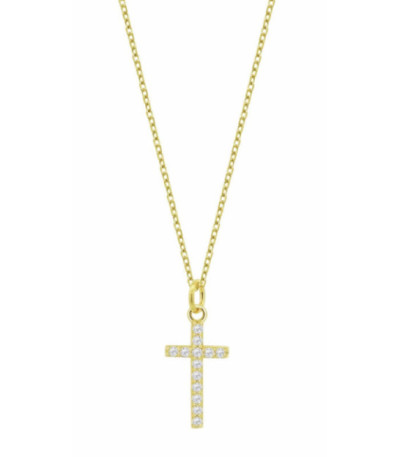 Collar Chapado Oro de Cruz con Circonitas LOTUS SILVER - LP3066-1/2