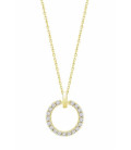 Collar Plata Chapada Oro con Aro de Piedas Blancas LOTUS SILVER - LP3100-1/3