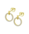 Pendientes Dorados Redondos Piedras Blancas LOTUS SILVER - LP3100-4/3
