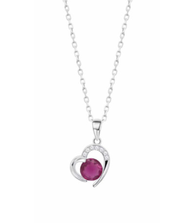 Collar con Corazón Rojo LOTUS SILVER - LP3106-1/7