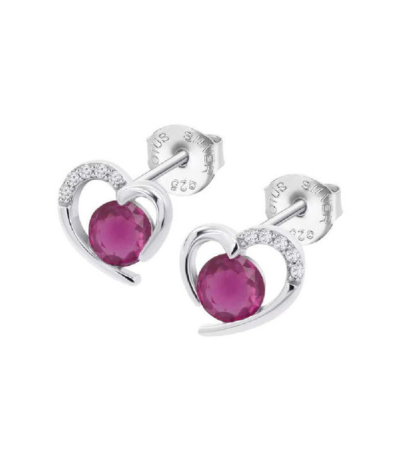 Pendientes de Corazón Rojo Mujer LOTUS SILVER - LP3106-4/7