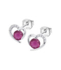 Pendientes de Corazón Rojo Mujer LOTUS SILVER - LP3106-4/7