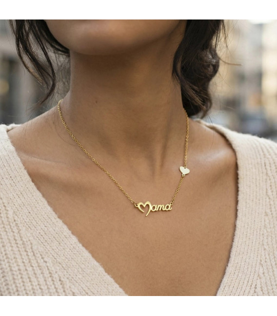 Collar Plata Dorada Mamá Corazón LOTUS SILVER - LP3405-1/2