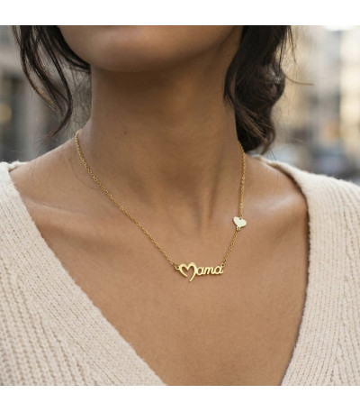Collar Plata Dorada Mamá Corazón LOTUS SILVER - LP3405-1/2