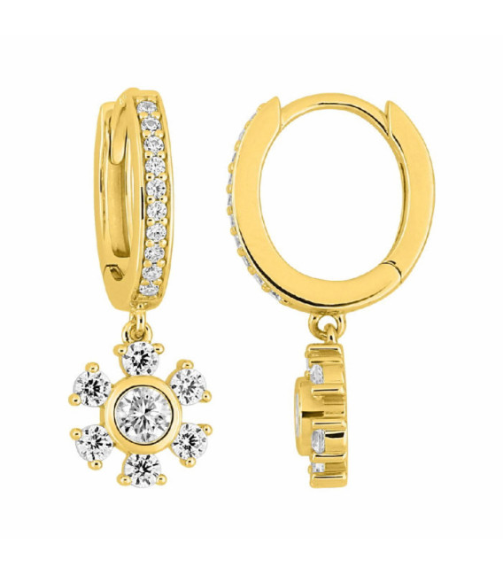 Pendientes de aro de cristal de invierno chapados en oro MURAT - PARIS - Y05017.1